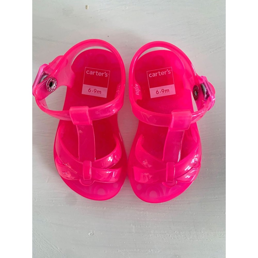 Neon Pink 6-9 Month Jellies Sandals for Baby Girl Carters Summer Baby Sandals